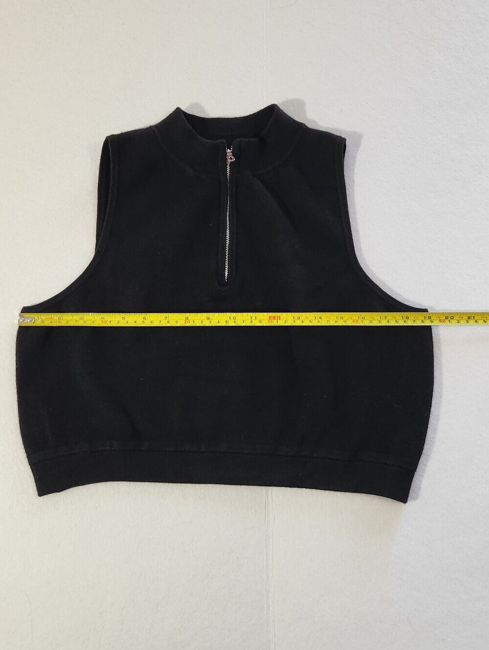 wild fable Black Ribbed Knit Crop Top with Front Zip Detail Size XXL - Picture 6 of 8